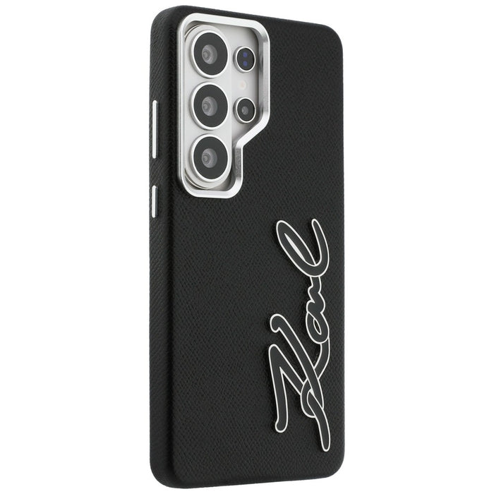 Метален калъф с лого на Karl Lagerfeld за Samsung Galaxy S26 Ultra - черен