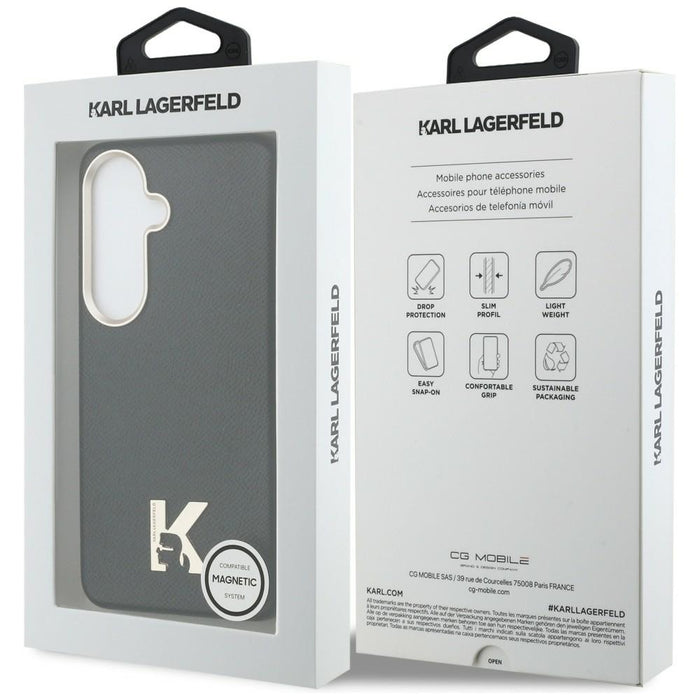 Кейс с метално лого на Karl Lagerfeld K MagSafe за Samsung Galaxy S26 - черен