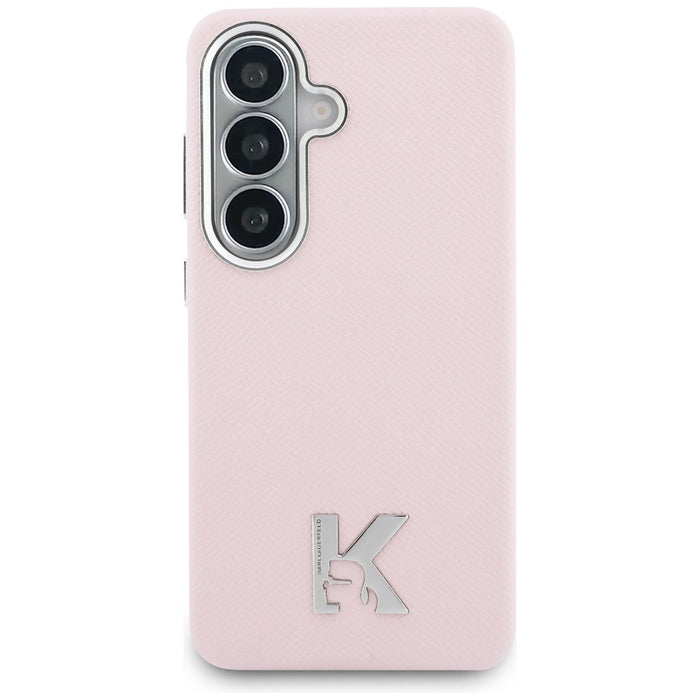 Кейс с метално лого на Karl Lagerfeld K MagSafe за Samsung Galaxy S26 - розов