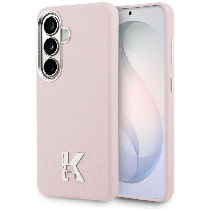 Кейс с метално лого на Karl Lagerfeld K MagSafe за Samsung Galaxy S26 - розов