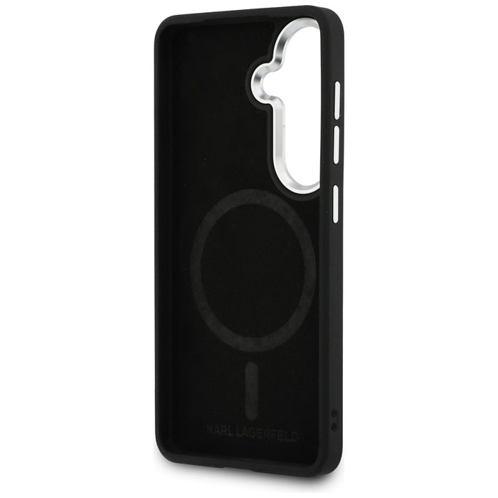 Перфориран калъф Karl Lagerfeld KL MagSafe за Samsung Galaxy S26 - черен