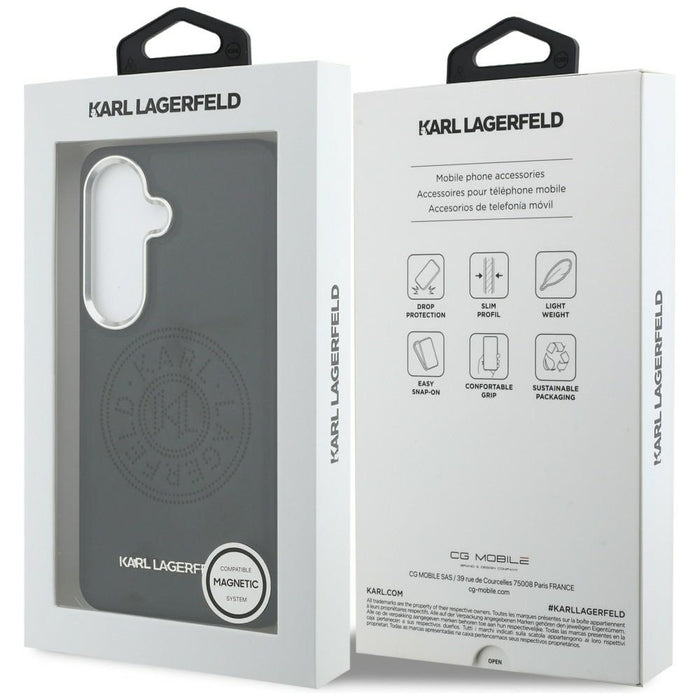 Перфориран калъф Karl Lagerfeld KL MagSafe за Samsung Galaxy S26+ - черен