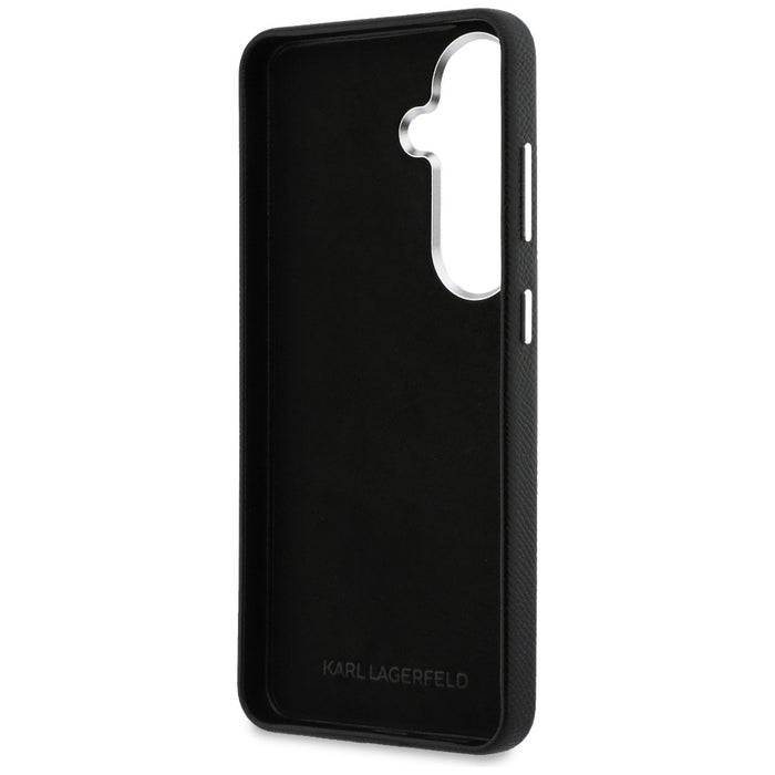 Метален калъф Karl Lagerfeld Saffiano Double Heads за Samsung Galaxy S26 - черен