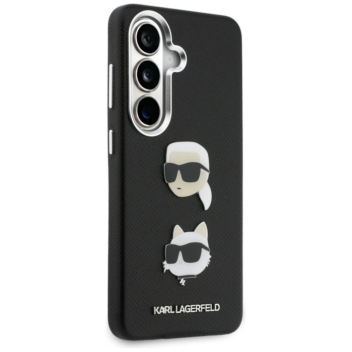 Метален калъф Karl Lagerfeld Saffiano Double Heads за Samsung Galaxy S26 - черен