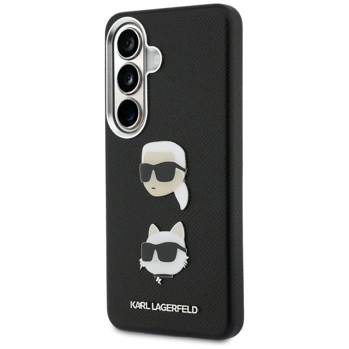 Метален калъф Karl Lagerfeld Saffiano Double Heads за Samsung Galaxy S26 - черен