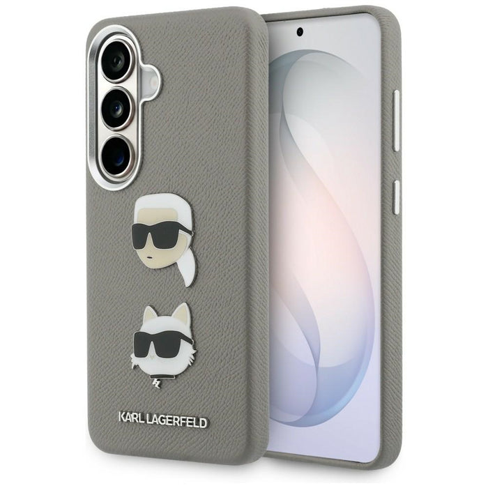 Метален калъф Karl Lagerfeld Saffiano Double Heads за Samsung Galaxy S26 - сребрист