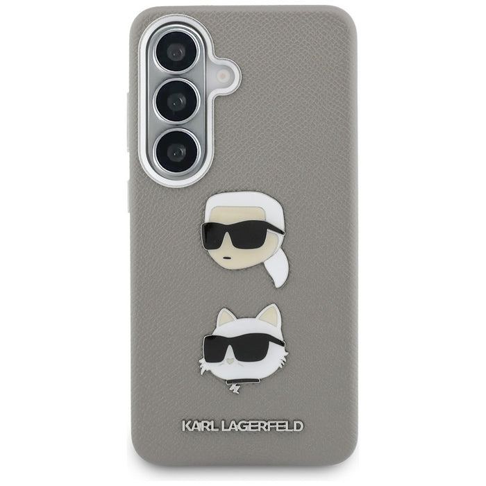 Метален калъф Karl Lagerfeld Saffiano Double Heads за Samsung Galaxy S26 - сребрист