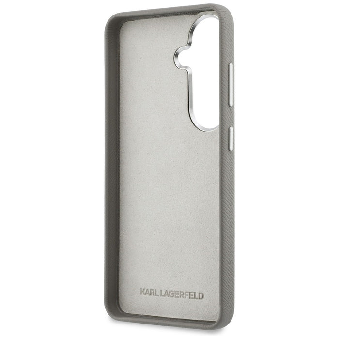 Метален калъф Karl Lagerfeld Saffiano Double Heads за Samsung Galaxy S26 - сребрист