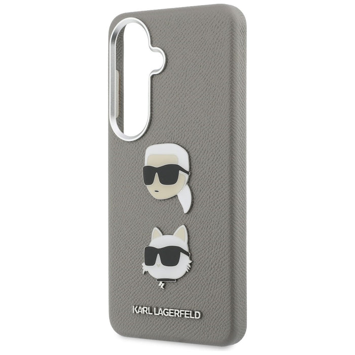 Метален калъф Karl Lagerfeld Saffiano Double Heads за Samsung Galaxy S26 - сребрист