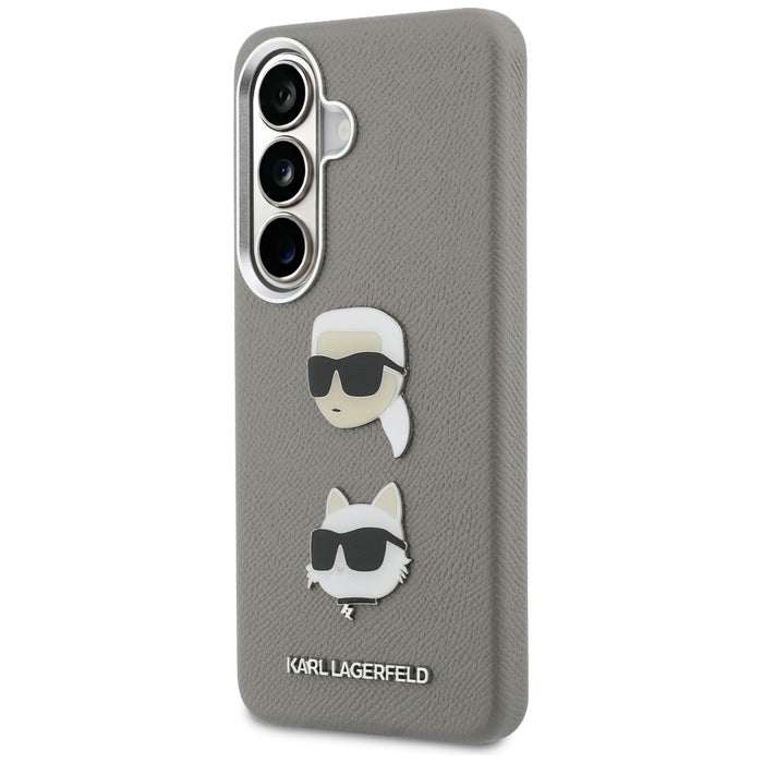Метален калъф Karl Lagerfeld Saffiano Double Heads за Samsung Galaxy S26 - сребрист