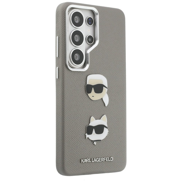 Метален калъф Karl Lagerfeld Saffiano Double Heads за Samsung Galaxy S26 Ultra - сребрист