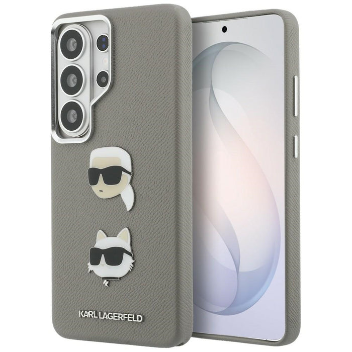 Метален калъф Karl Lagerfeld Saffiano Double Heads за Samsung Galaxy S26 Ultra - сребрист
