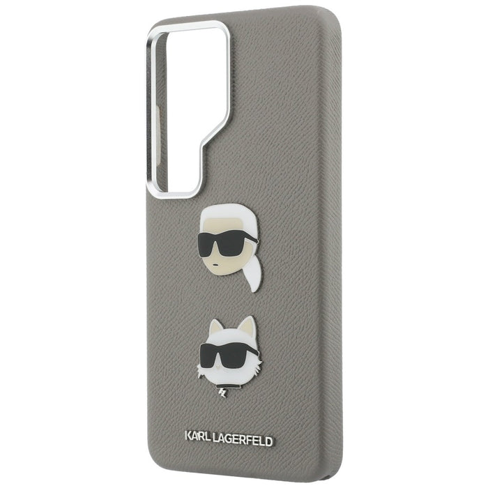 Метален калъф Karl Lagerfeld Saffiano Double Heads за Samsung Galaxy S26 Ultra - сребрист