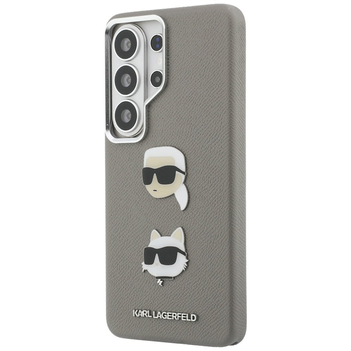 Метален калъф Karl Lagerfeld Saffiano Double Heads за Samsung Galaxy S26 Ultra - сребрист