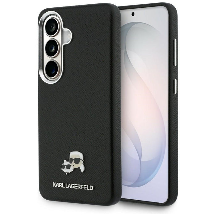 Кейс Karl Lagerfeld Saffiano KC Metal Logo MagSafe за Samsung Galaxy S26, черен