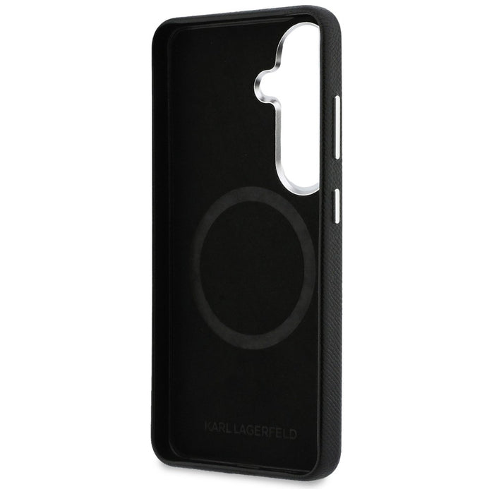 Кейс Karl Lagerfeld Saffiano KC Metal Logo MagSafe за Samsung Galaxy S26, черен
