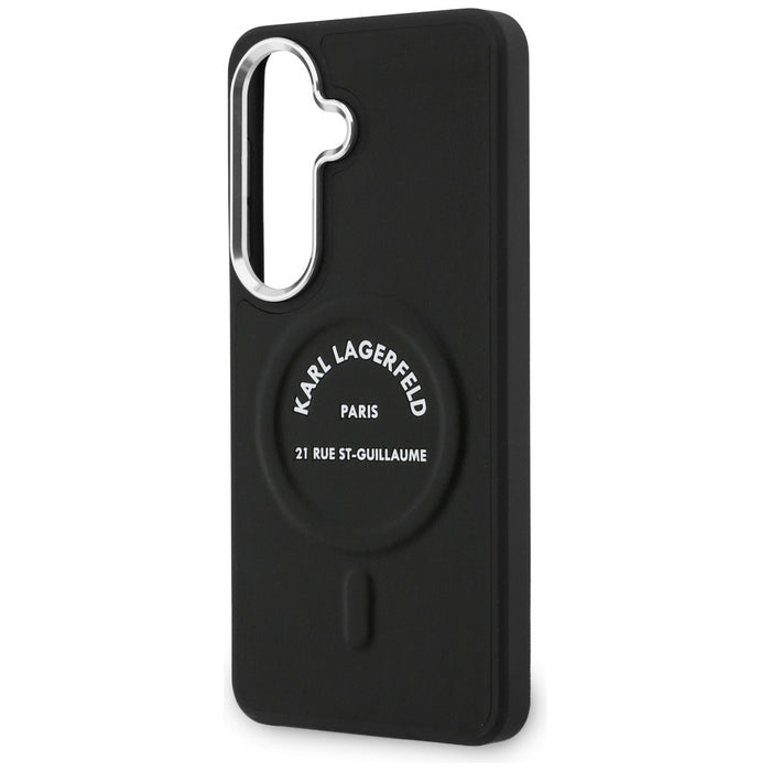 Кейс Karl Lagerfeld Embossed Ring RSG Logo MagSafe за Samsung Galaxy S26+ - черен