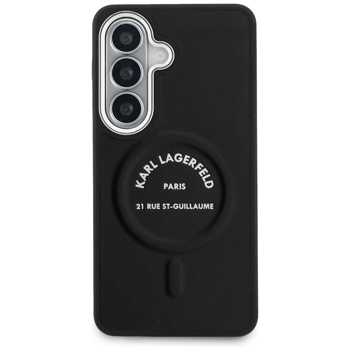 Кейс Karl Lagerfeld Embossed Ring RSG Logo MagSafe за Samsung Galaxy S26+ - черен
