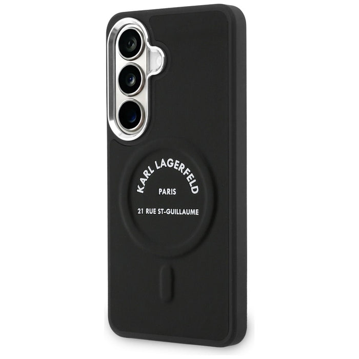 Кейс Karl Lagerfeld Embossed Ring RSG Logo MagSafe за Samsung Galaxy S26+ - черен