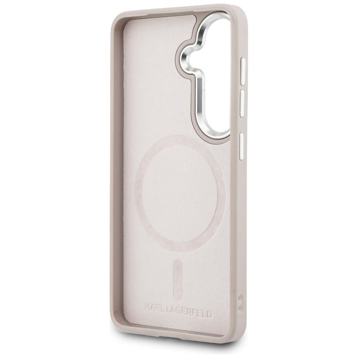 Кейс Karl Lagerfeld Embossed Ring RSG Logo MagSafe за Samsung Galaxy S26+ - розов