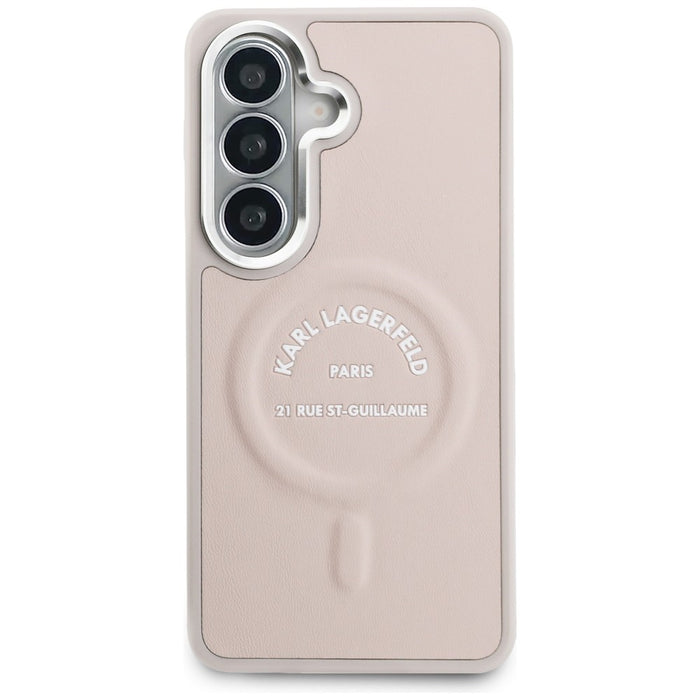 Кейс Karl Lagerfeld Embossed Ring RSG Logo MagSafe за Samsung Galaxy S26+ - розов