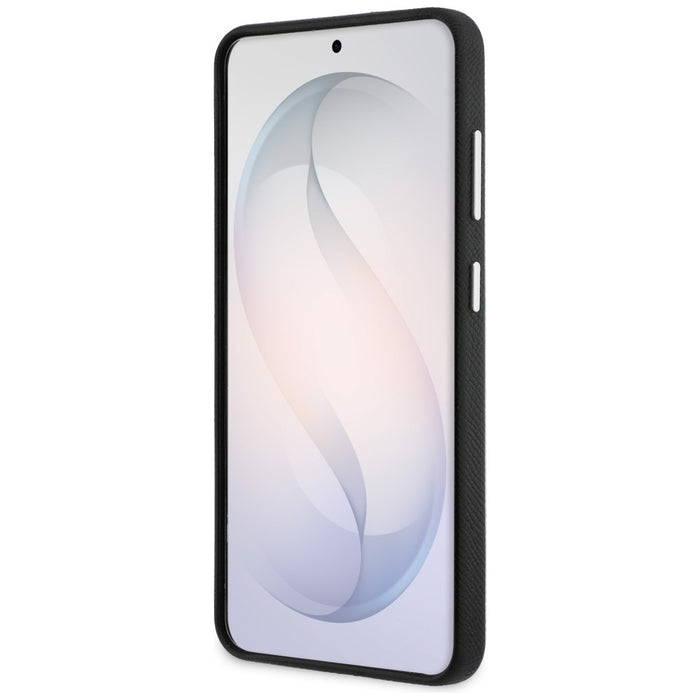 Метален калъф с лого на Karl Lagerfeld Grained Signature за Samsung Galaxy S26 - черен