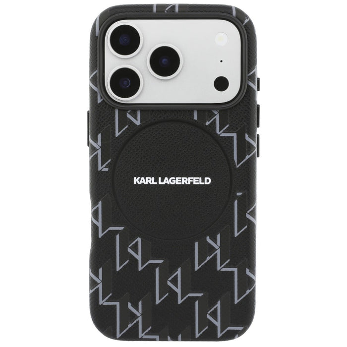 Калъф MagSafe с монограмно лого на Karl Lagerfeld за iPhone 17 Pro Max - черен