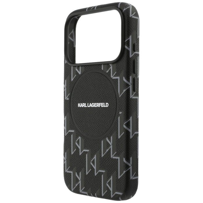 Калъф MagSafe с монограмно лого на Karl Lagerfeld за iPhone 17 Pro Max - черен