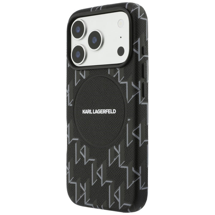 Калъф MagSafe с монограмно лого на Karl Lagerfeld за iPhone 17 Pro Max - черен
