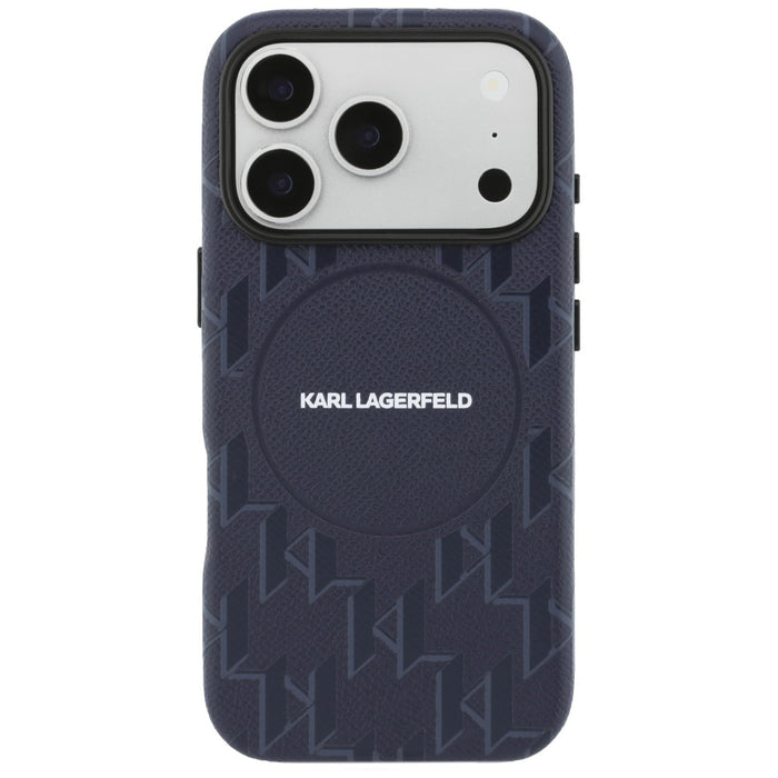 Калъф MagSafe с монограмно лого на Karl Lagerfeld за iPhone 17 Pro Max - син