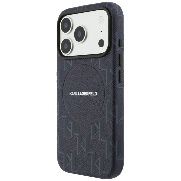 Калъф MagSafe с монограмно лого на Karl Lagerfeld за iPhone 17 Pro Max - син