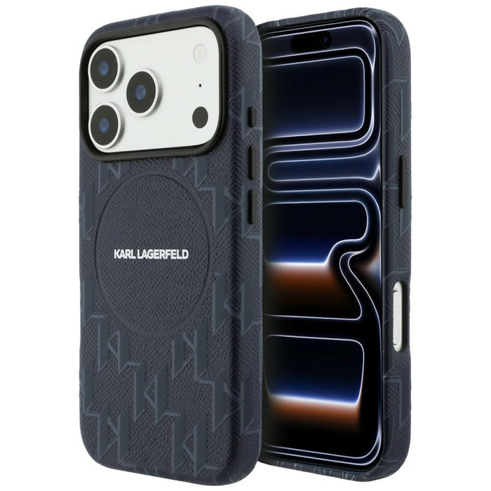 Калъф MagSafe с монограмно лого на Karl Lagerfeld за iPhone 17 Pro Max - син
