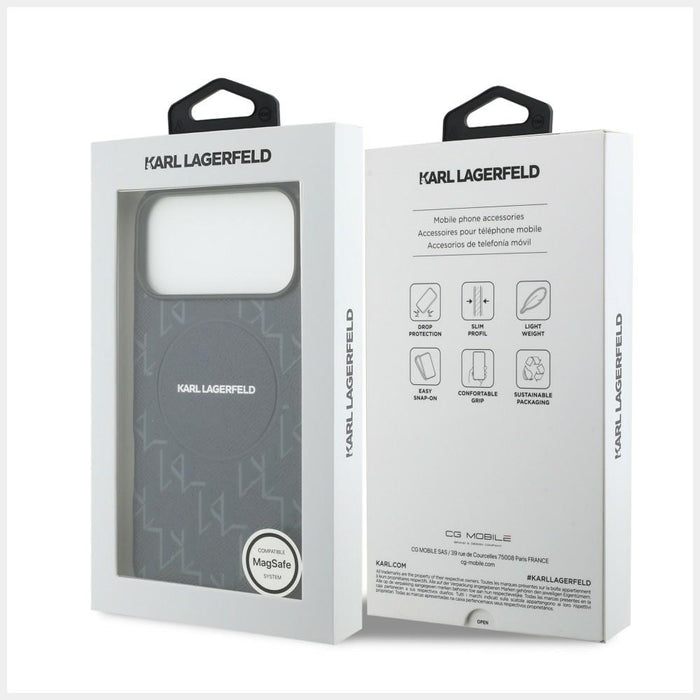 Калъф MagSafe с монограмно лого на Karl Lagerfeld за iPhone 17 Pro Max - син