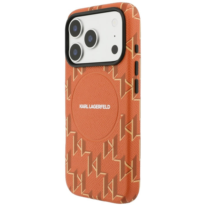 Калъф MagSafe с монограмно лого на Karl Lagerfeld за iPhone 17 Pro Max - оранжев