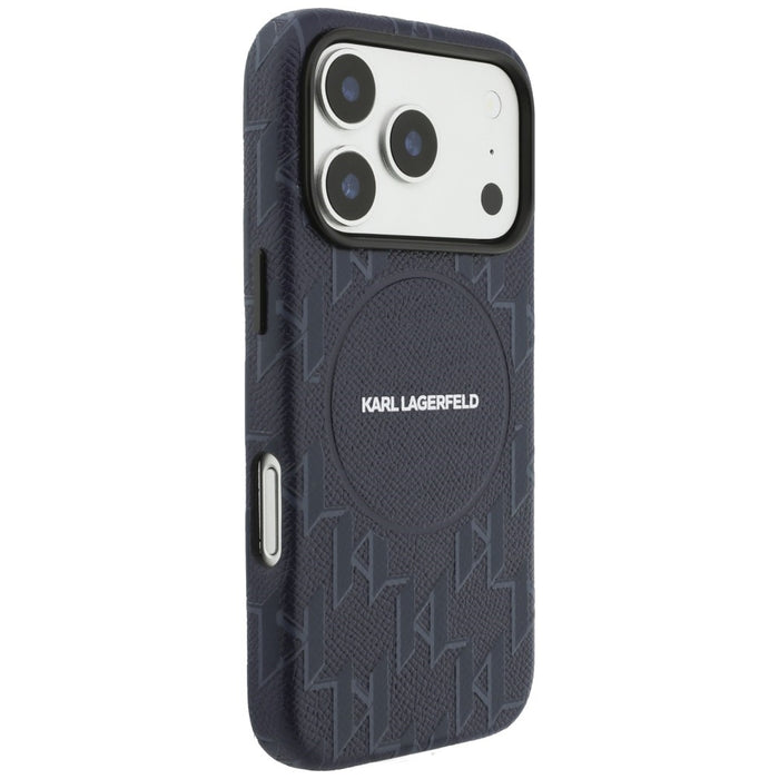 Кейс MagSafe с монограмно лого на Karl Lagerfeld за iPhone 17 Pro - син