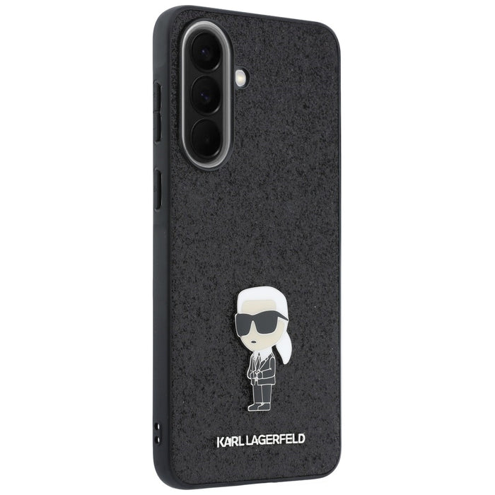 Кейс с лого на Karl Lagerfeld с брокат и лого за Samsung Galaxy A37 5G - черен