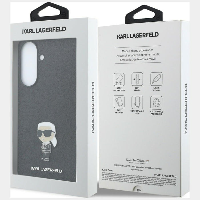Кейс с лого на Karl Lagerfeld с брокат и лого за Samsung Galaxy A57 5G - черен
