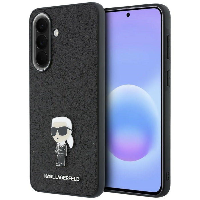 Кейс с лого на Karl Lagerfeld с брокат и лого за Samsung Galaxy A57 5G - черен