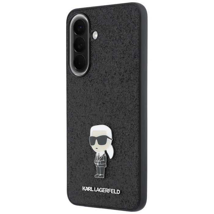 Кейс с лого на Karl Lagerfeld с брокат и лого за Samsung Galaxy A57 5G - черен