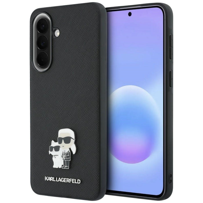 Калъф Karl Lagerfeld Saffiano с метално лого K&C за Samsung Galaxy A57 5G - черен