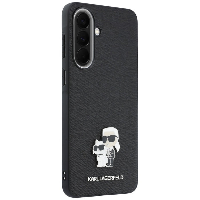 Калъф Karl Lagerfeld Saffiano с метално лого K&C за Samsung Galaxy A57 5G - черен