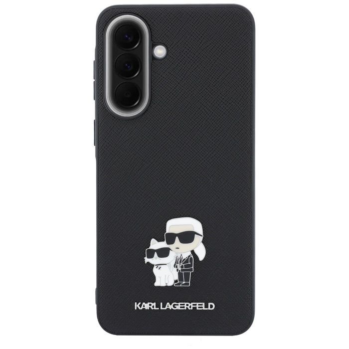 Калъф Karl Lagerfeld Saffiano с метално лого K&C за Samsung Galaxy A57 5G - черен