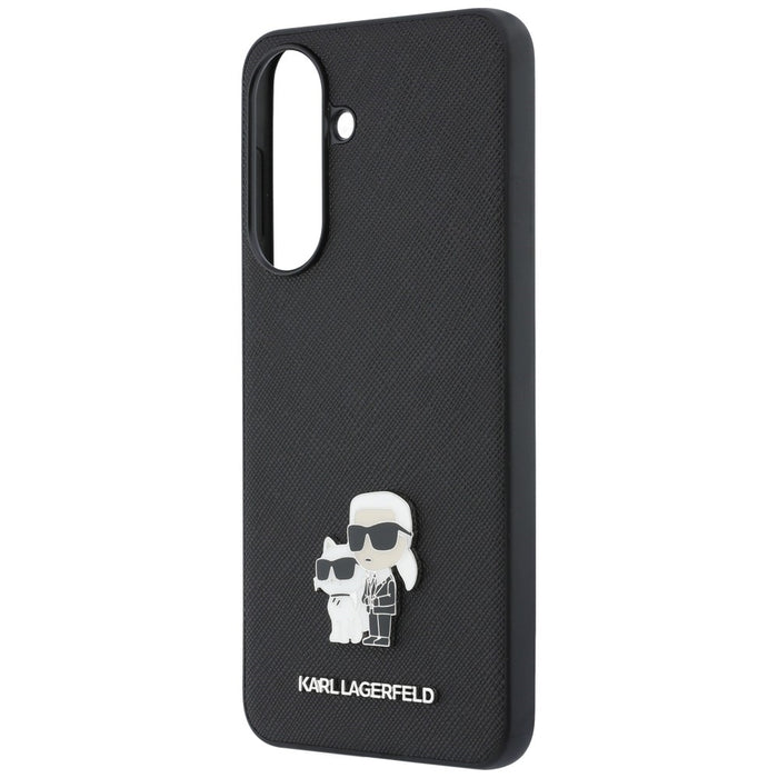 Калъф Karl Lagerfeld Saffiano с метално лого K&C за Samsung Galaxy A57 5G - черен