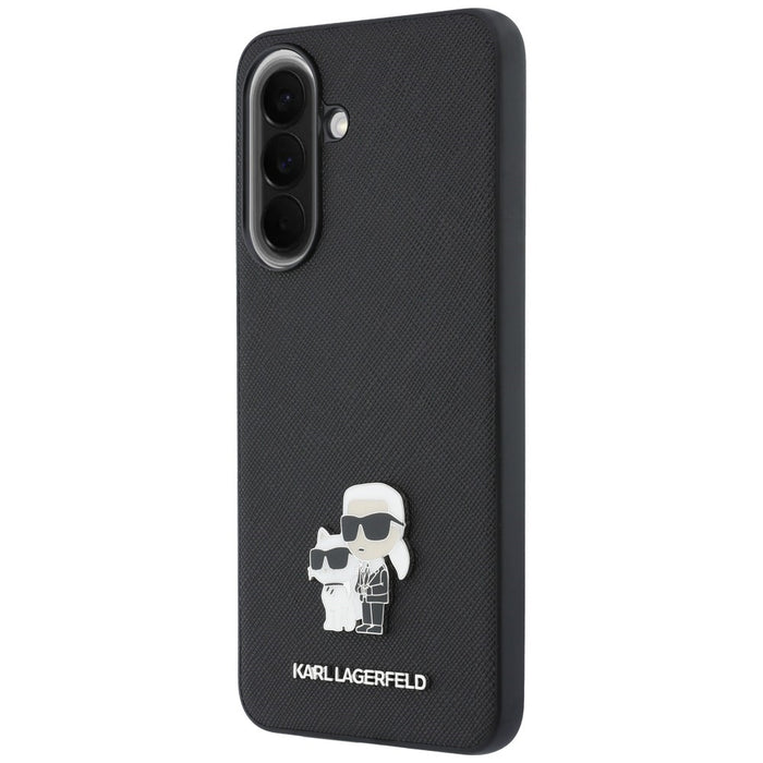 Калъф Karl Lagerfeld Saffiano с метално лого K&C за Samsung Galaxy A57 5G - черен