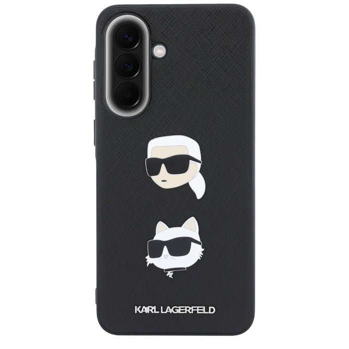 Кейс Karl Lagerfeld с глави Karl&Choupette, значки и лого за Samsung Galaxy A37 5G - черен