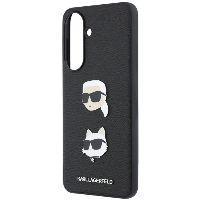 Кейс Karl Lagerfeld с глави Karl&Choupette, значки и лого за Samsung Galaxy A37 5G - черен
