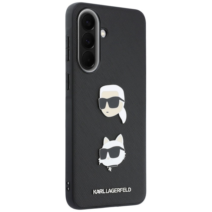 Кейс Karl Lagerfeld с глави Karl&Choupette, значки и лого за Samsung Galaxy A37 5G - черен