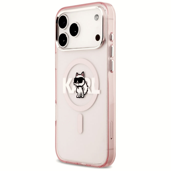 Кейс Karl Lagerfeld IML Choupette Sketch Logo MagSafe за iPhone 17 Pro Max - розов