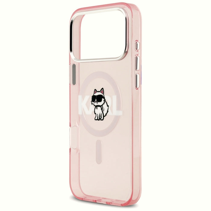 Кейс Karl Lagerfeld IML Choupette Sketch Logo MagSafe за iPhone 17 Pro Max - розов