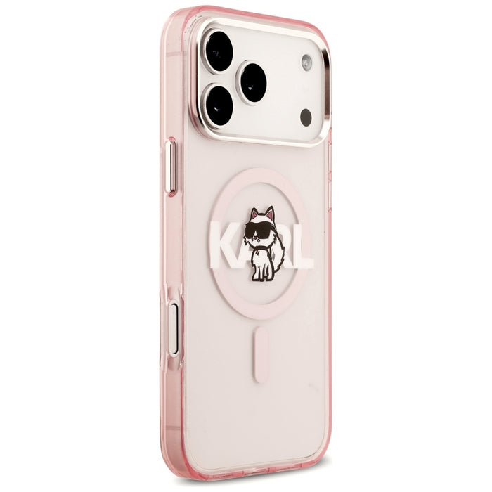 Кейс Karl Lagerfeld IML Choupette Sketch Logo MagSafe за iPhone 17 Pro Max - розов